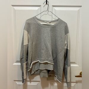 Gray and Cream Women's Top
